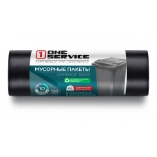 ONE service Пакеты для мусора HD 70*105 см 120л/20шт черные (30шт/ящ)